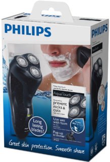 Philips AquaTouch Electric Shaver Black and Silver For Men-AT620