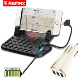 REMAX Universal Car Charging Phone Holder auto adjustable bracket - Black