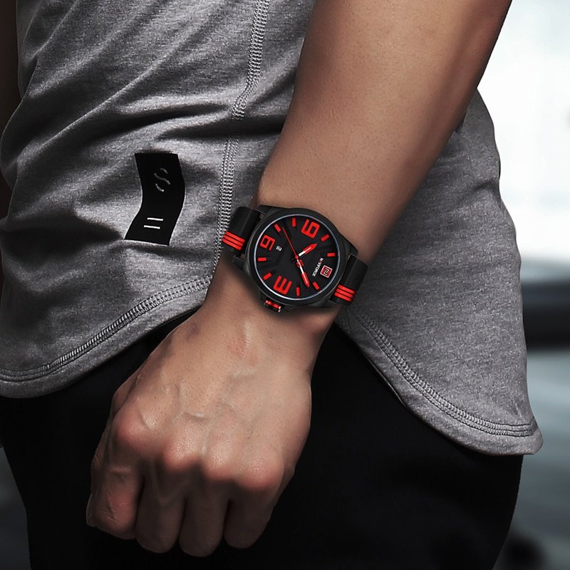 NAVIFORCE 9098 Quartz Men Sport Waterproof Silicone Wrist watch