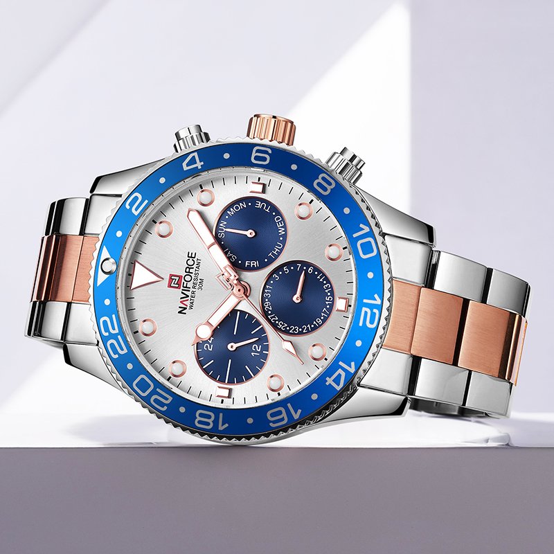 NAVIFORCE 9147 Luxury Stainless Steel Chronograph Wrist Watch