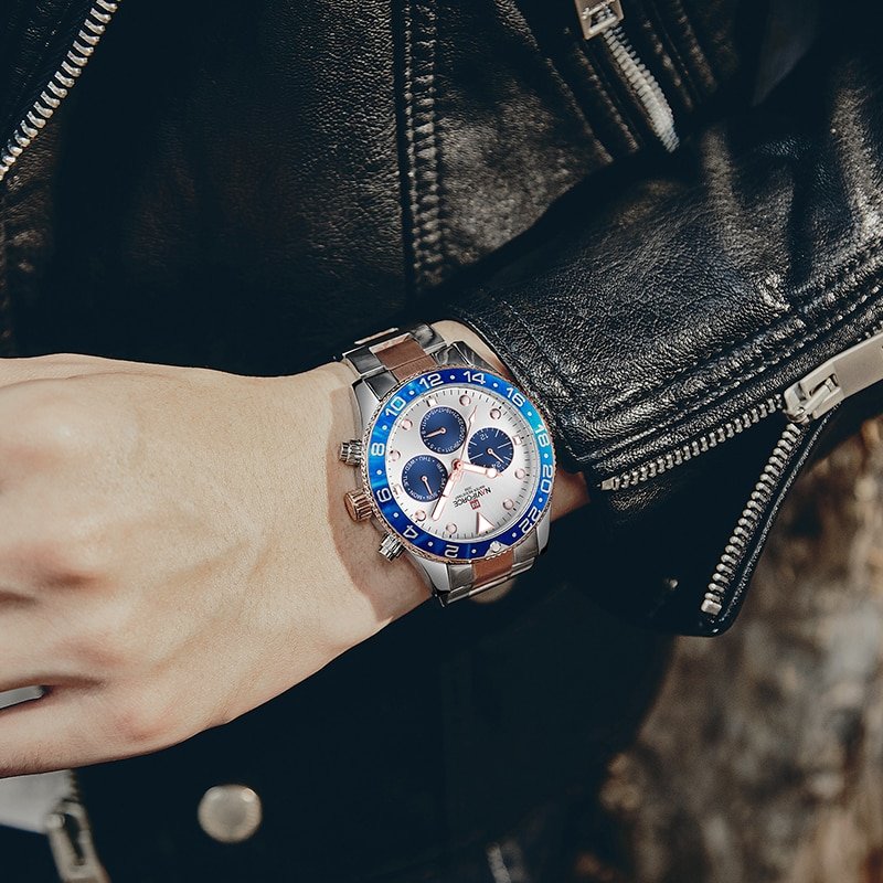 NAVIFORCE 9147 Luxury Stainless Steel Chronograph Wrist Watch