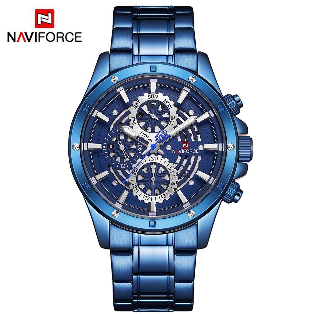 NAVIFORCE 9149 Watch Men Fashion Sport Quartz Clock Mens Watches Top Brand Luxury Full Steel Waterproof Watch Relogio Masculino