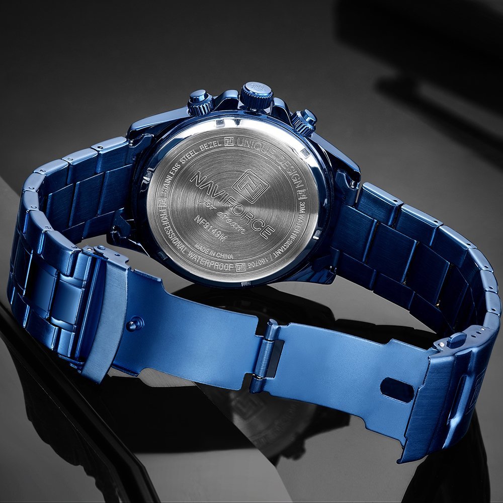 NAVIFORCE 9149 Watch Men Fashion Sport Quartz Clock Mens Watches Top Brand Luxury Full Steel Waterproof Watch Relogio Masculino