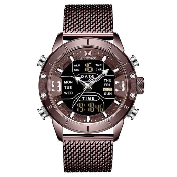 Naviforce 9153 Quartz Watch - coffee