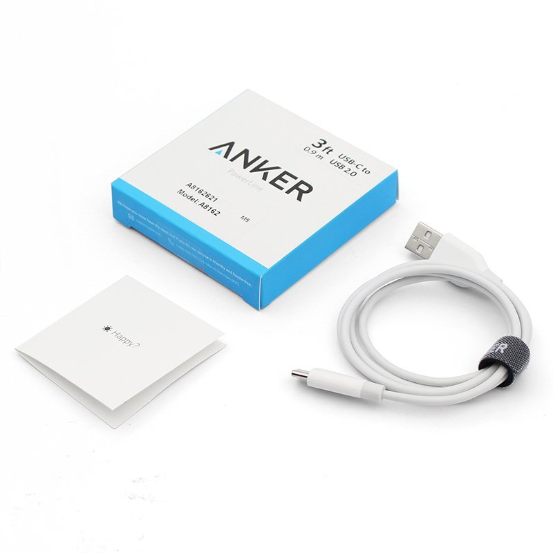 Anker PowerLine 3ft USB-C to USB 3.0 Cable – White
