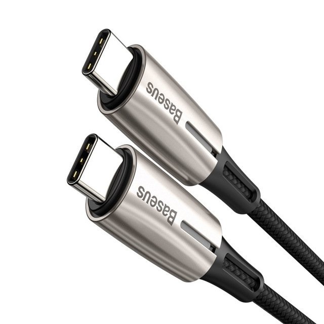 Baseus Water Drop Shaped USB Type C PD 2.0 60W Flash Charge Data Cable 1m - Black / 2m