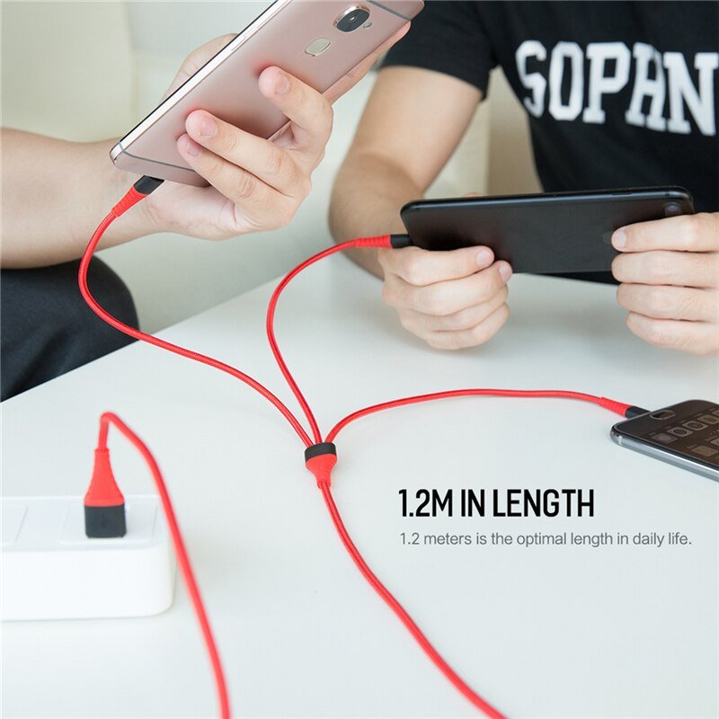 Rock Hi-Tensile 3 In 1 USB Charging Cable W/Version A 1.2M