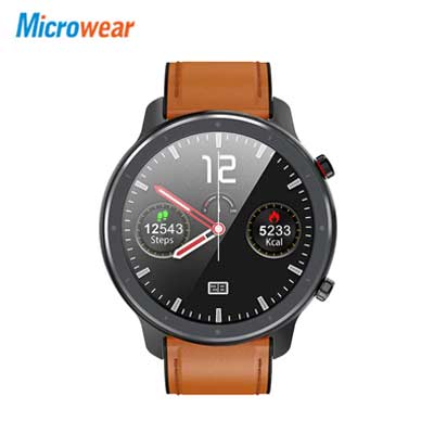 Microwear L11 Smartwatch - Black Leather