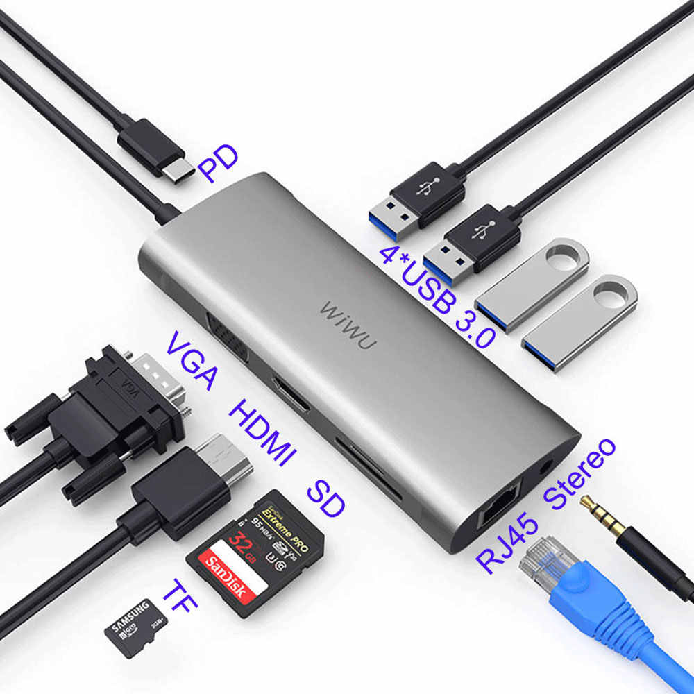 WiWU Alpha 11 in 1 Type C Multi Adapter Hub