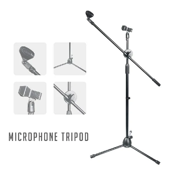 Microphone Stand With Adjustable Two Microphone
