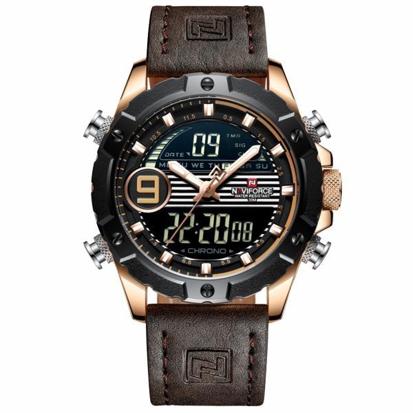 Naviforce NF9146S Orologio Uomo Analogico-Digitale Quarzo - Cronografo, Sveglia, Retroilluminazione