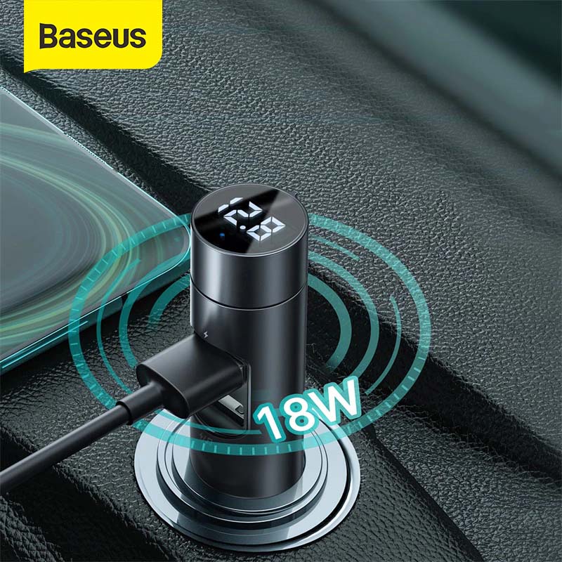 Baseus 18W Dual USB Car Wireless MP3 Charger 2