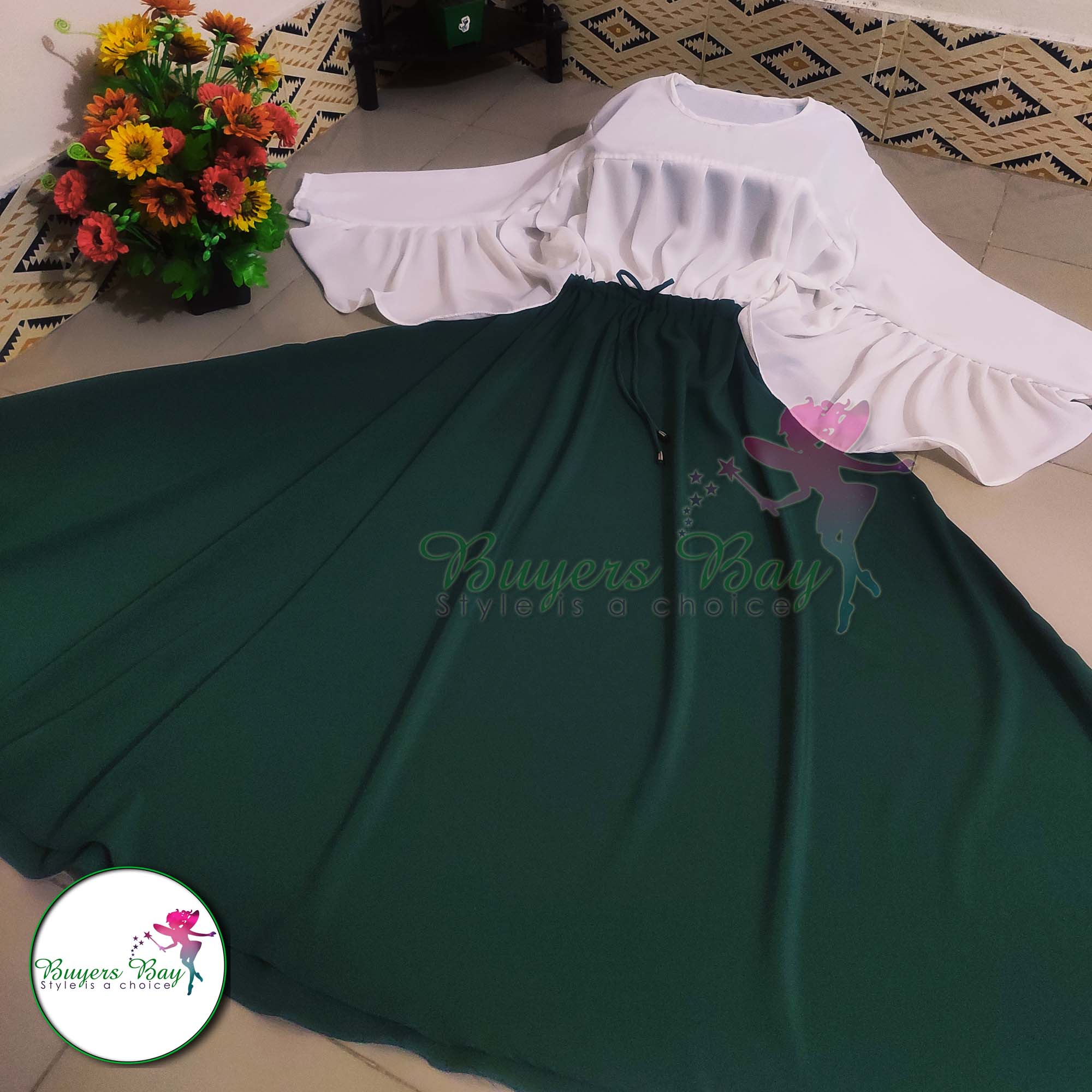 Stylish & Trendy Attached Ruffle Gown
