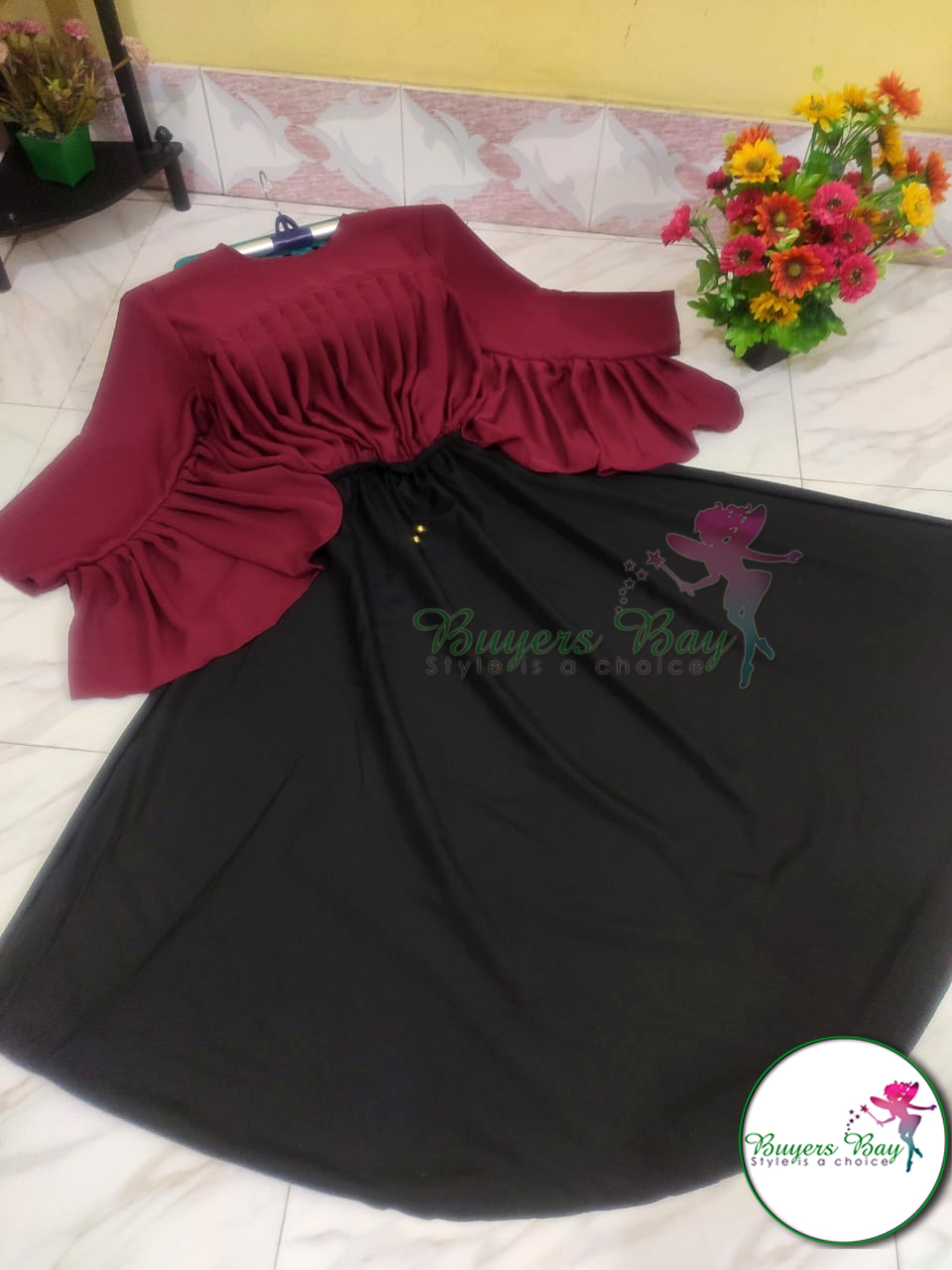 Stylish & Trendy Attached Ruffle Gown