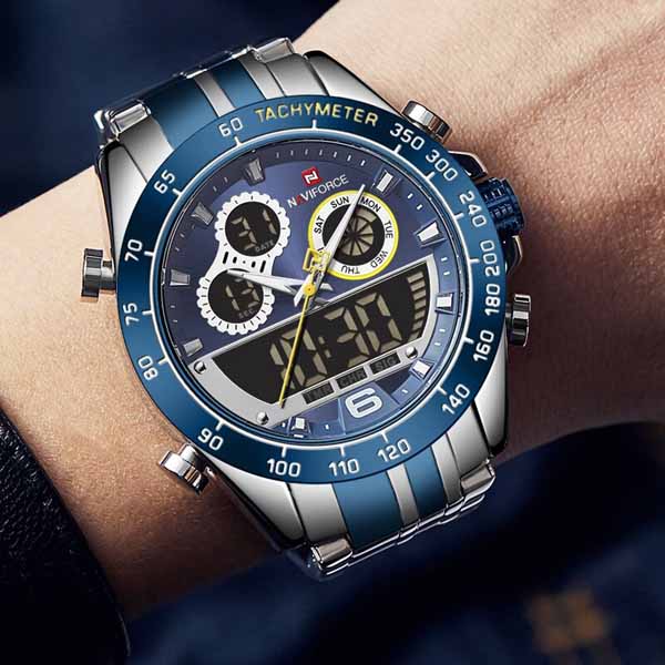 NAVIFORCE 9188 Steel Watch Brown 3