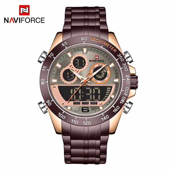 NAVIFORCE 9188 Steel Watch - Brown - Rose Gold