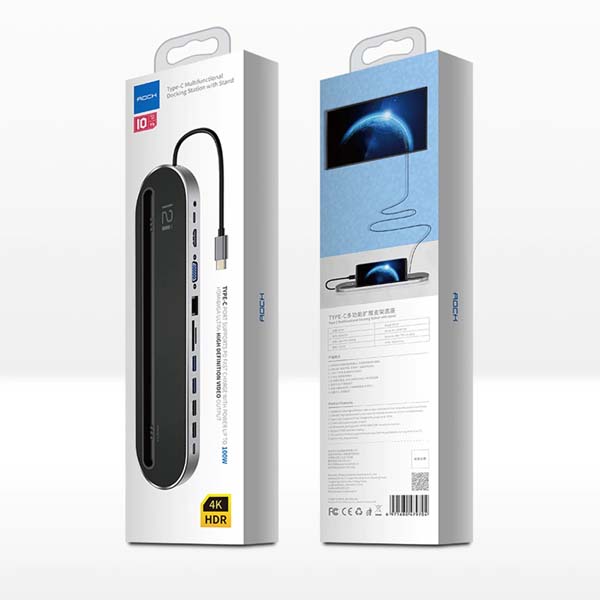 Rock 12 IN 1 Type-C Multifunctional Docking Station 100w