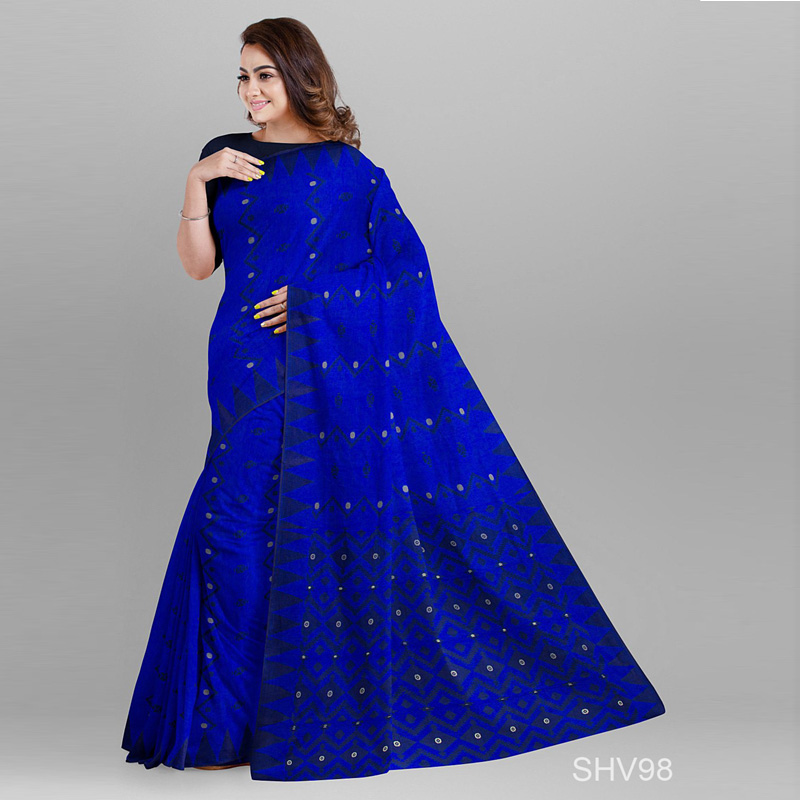 ম্যাচিং জামদানি শাড়ি