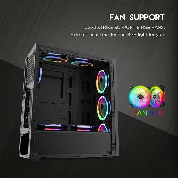 FANTECH STRIKE CG72 RGB Middle Tower Case 2