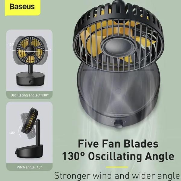 Baseus Hermit Desktop Wireless Charger with Oscillating Fan 4