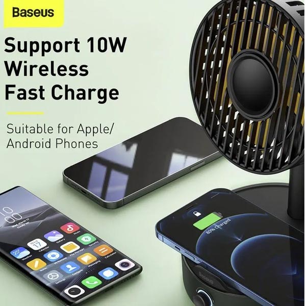 Baseus Hermit Desktop Wireless Charger with Oscillating Fan 5
