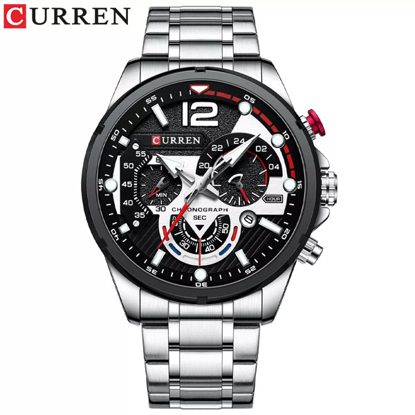 CURREN 8395 Quartz Watch - Silver - Black