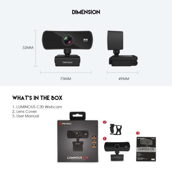 Fantech C30 Luminous Quad High Definition Webcam 3