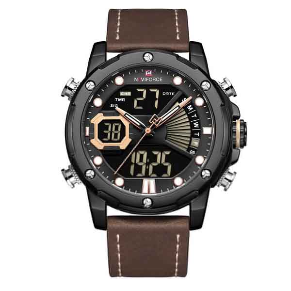 NAVIFORCE NF 9172 Military Dual-Time Watch - Yellow
