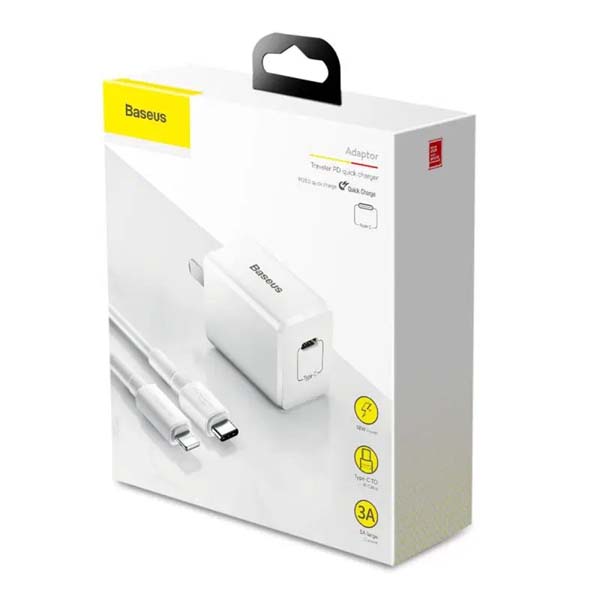 Baseus 18W Type-C PD3.0 Quick Charger with Lightning Cable TC-075PPS 2