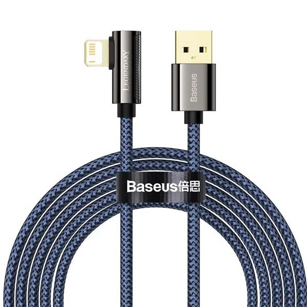 Baseus CACS000109 Legend Series Elbow Fast Charging Data Cable USB to iP 2.4A 2m Blue 1