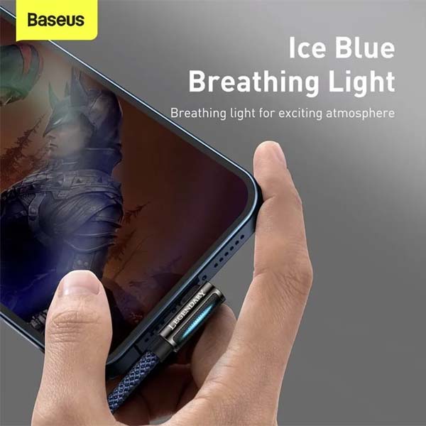Baseus CACS000109 Legend Series Elbow Fast Charging Data Cable USB to iP 2.4A 2m Blue 3