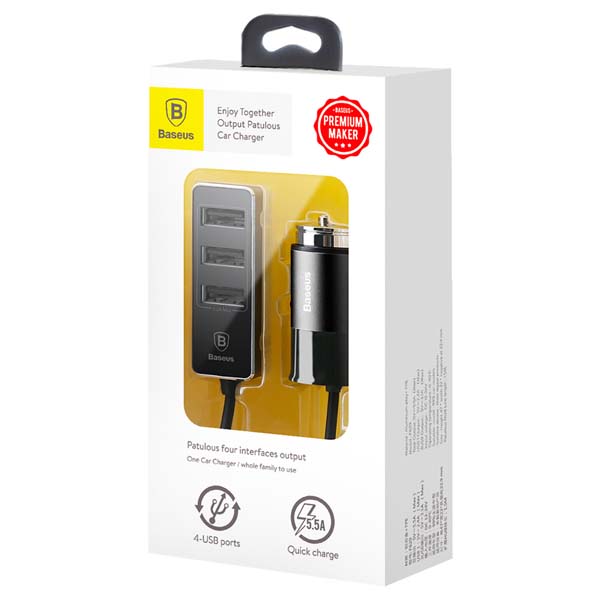 Baseus Enjoy Together Four Interfaces Output Patulous Car Charger