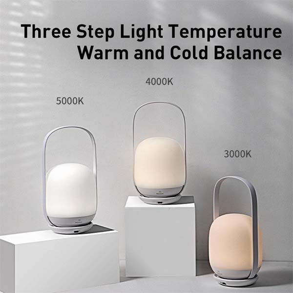 Baseus Portable Night lights 3000-5000K Stepless Dimming Table Lamp Bedside Lamp 7