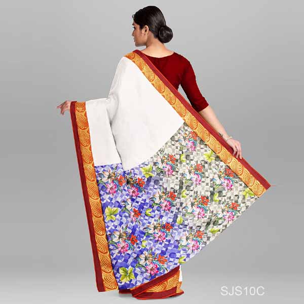 Digital Print Mongol Silk Sari 2