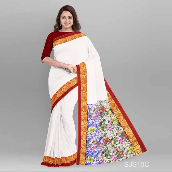 Digital Print Mongol Silk Sari