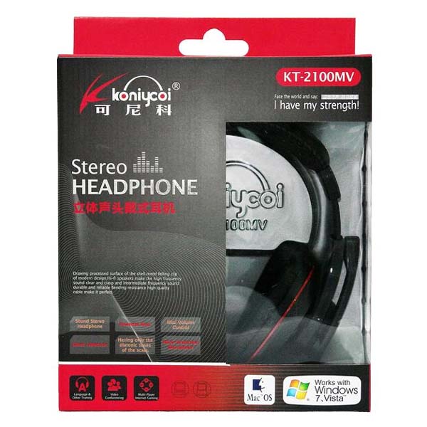 Koniycoi KT-2100MV Bluetooth Headphone - Black