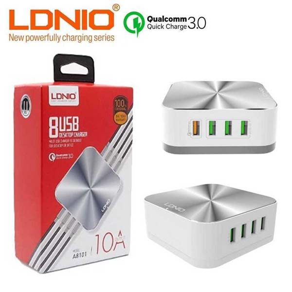 LDNIO 8 USB Port Desktop Charger Qualcomm Fast Charge 3 3