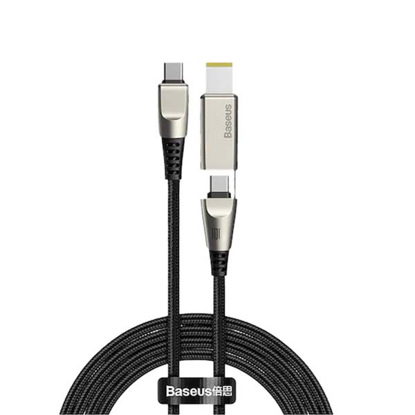 Baseus Flash Series One-for-Two Type-C to C + DC 100W Data Cable 2M 1