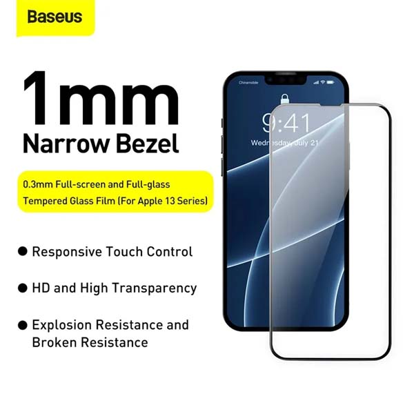 Baseus Full-glass Tempered Glass Film For iPhone 13 13Pro 6.1inch 2021 2pcs pack 1