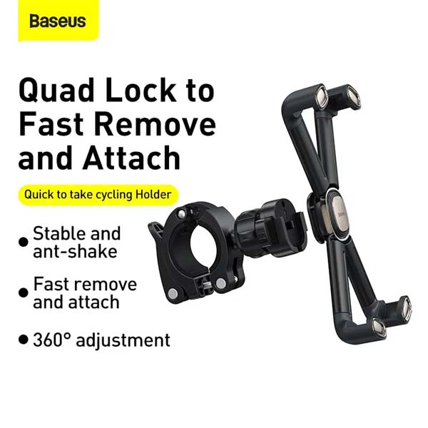 Baseus (SUQX-01) Quick to take cycling Holder Applicable for bicycle and Motorcycle -black 5