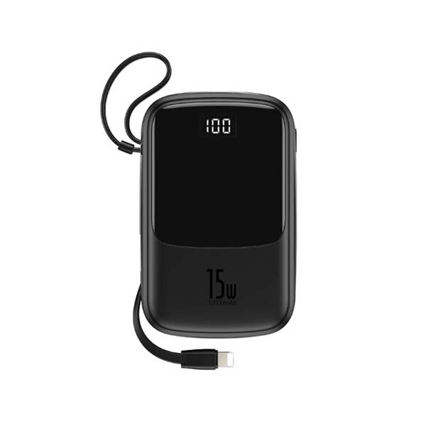 Baseus (PPQD-B01) Q pow 3A 15W 10000 mAh Digital Display Power Bank with Built-in Lightning Cable 1