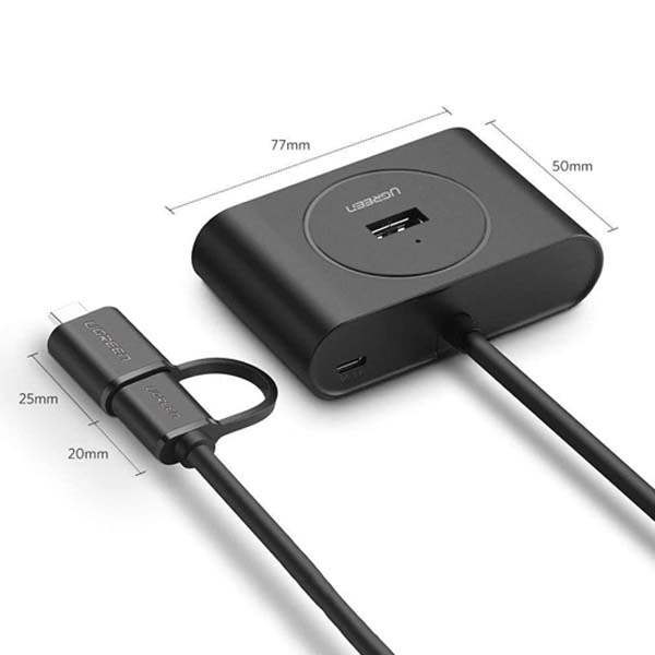 Ugreen 4 Port USB 3.0 Hub With Type-C Adapter 40850