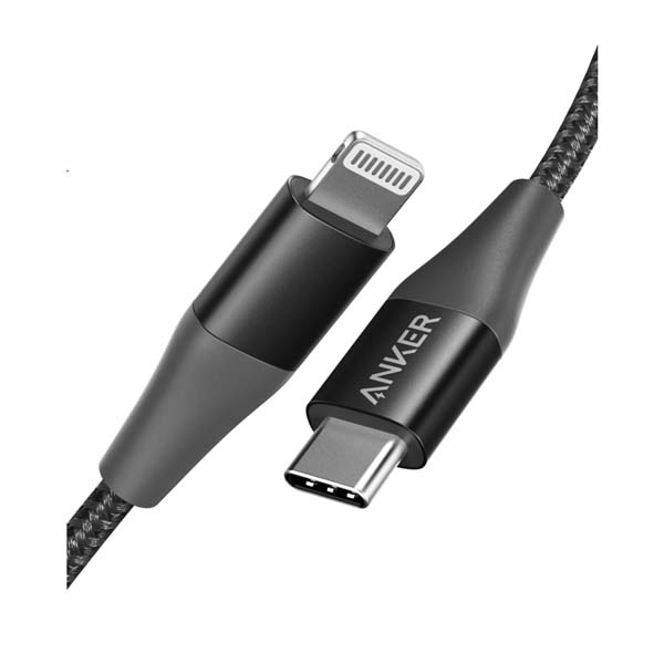 Anker Powerline+ II 3 ft USB C to Lightning Apple MFi Certified Cable (A8652) – Black 1