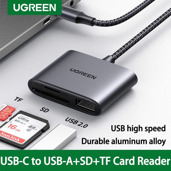 UGREEN USB C to SD Card Reader 3 in 1 Type C to SD Micro SD USB A Memory Card Adapter