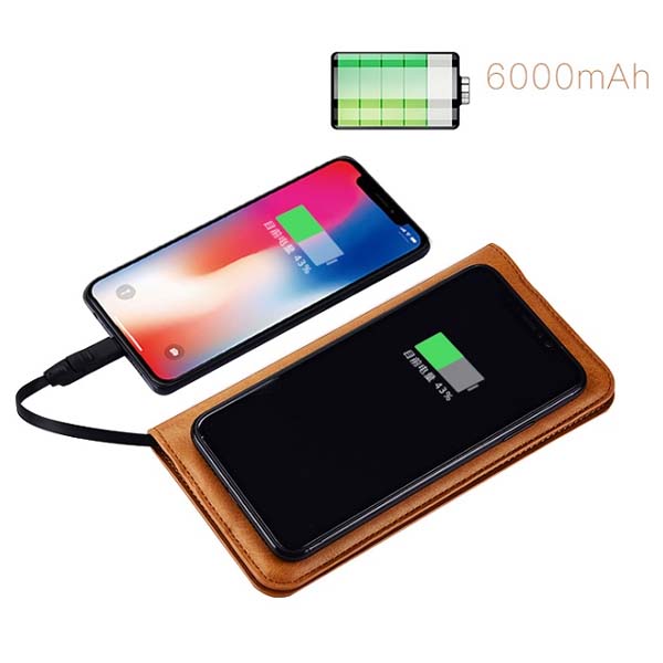 Zhuse Star River Series 3 6000mAh Wireless Power Bank Leather Wallet 2