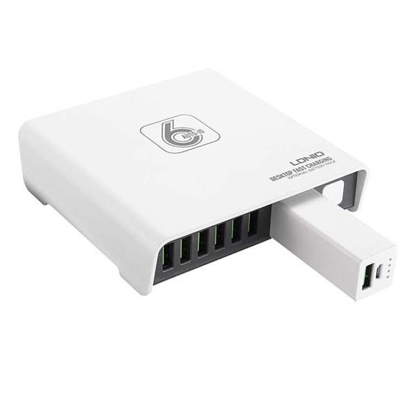 LDNIO A6802 6 USB Desktop Charger with Power Bank 1