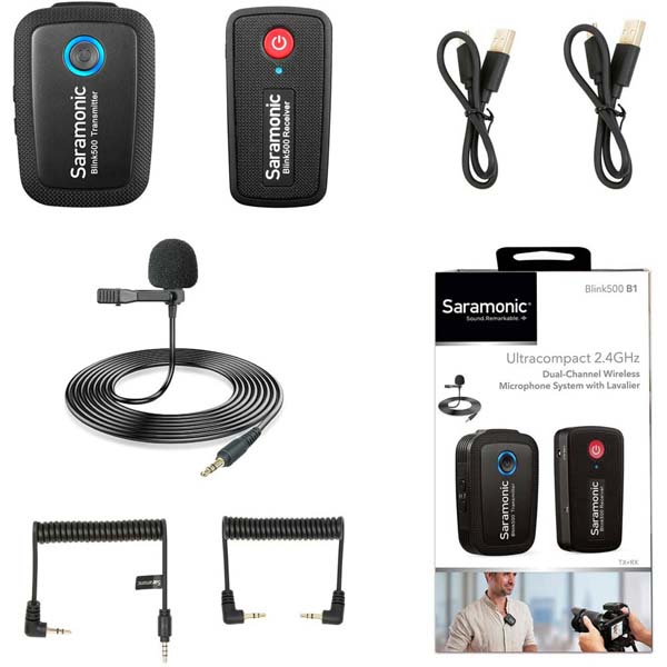 Saramonic Blink 500 B1 Ultracompact 2.4 GHz Wireless Clip-On Microphone System with Lavalier 1