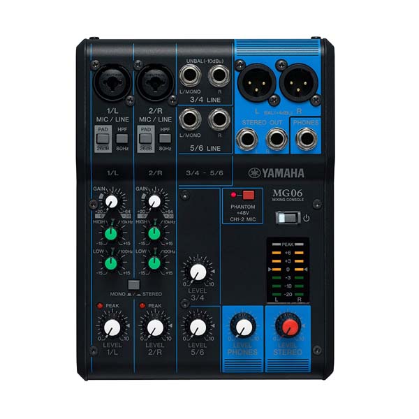 Yamaha MG06 6-channel Analog Mixer 2