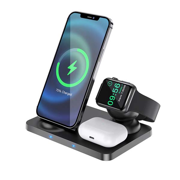 Hoco CW33 3 in 1 Wireless Charger 15W Fast Charging Station 1