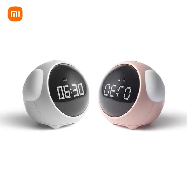 Xiaomi Cute Expression Alarm Clock Child Multifunctional Bedside Voice Control Night Light Snooze Chargeable Child Alarm Clock